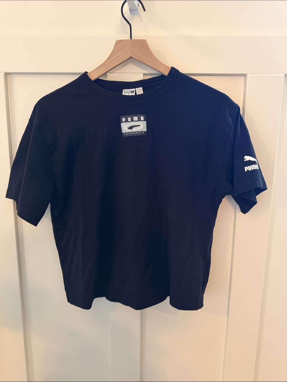Puma Black Short Sleeve Tee with White Logo